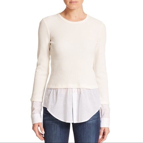 Theory Mikaela Layered Top in Cream/White Size Small - Picture 1 of 6